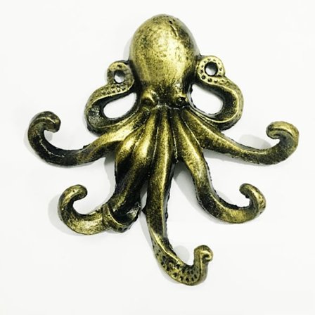 Blekksprut Veggskulptur Dekorativ Nøkkelholder | Havtema Husnøkkel | Nautisk