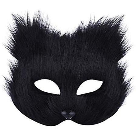 Plys Katte Rævemaske, Therian Masker, Realistiske Katte Masker, Halvt Ansigt Dyremaske, Furry Party Katte Maske Maskerade Maske, Cosplay Kostume