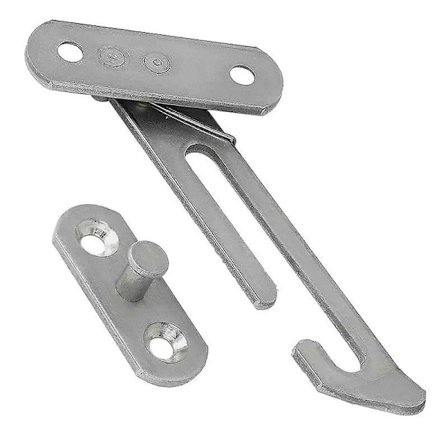 Møbelbeslag Vinduesbegrænserlåse Vinduesbegrænser Krog Stållås Begrænser(1stk, Sølv)