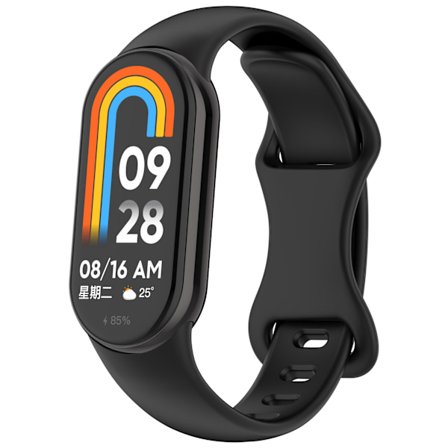 Smartwatch Armband för Xiaomi Band 9/Xiaomi Band 8 Silikonarmband (Svart)