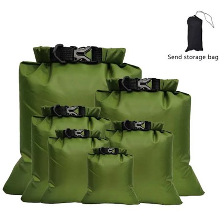 Vanntett tørrposepakke med 6 tørrposer og vanntett pose Tørrpose Kano-poser Tørrpose Vanntette poser Vanntett rulletopp-pakkeveske for svømming strand