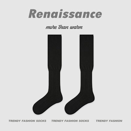 Dame efterår/vinter strømper, knæstrømper, alsidige ensfarvede bomuldsstrømper, sort