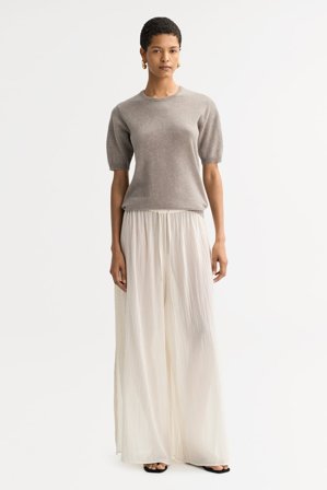 Soft Goat - Short sleeve crewneck - M - Greige