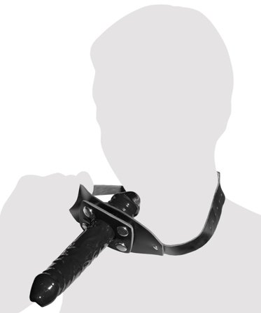Zado Leather Head Dildo Gag Strap-on - Vuxen.se - Mouth gag, munkavel