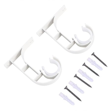 2 stk. Aluminium Loftgardinstangs Holder Stangsbeslag Til Soveværelse Stue (hvid)