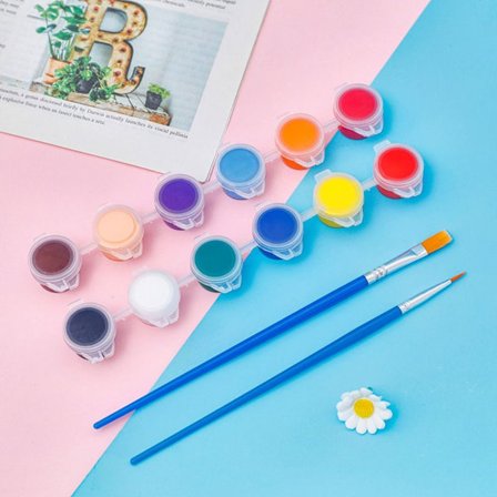 Barn DIY Färgfläkt Handfärgad Liten Fläkt PIGMENT PIGMENT