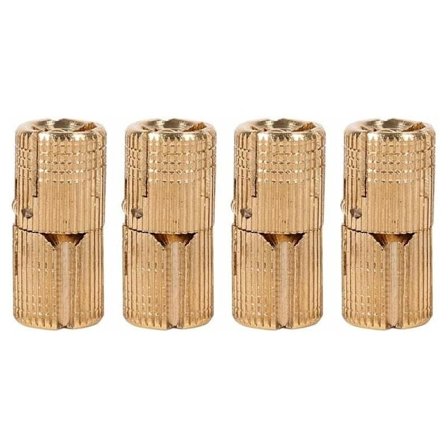 Cylindrisk hængsel - skjult tøndehængsel - usynligt hængsel messing skjult tøndehængsel åbningsvinkel 180° 4-pak (størrelse: 10 mm)