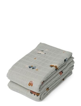 Lewis Muslin Cloth 2-Pack Baby & Maternity Baby Sleep Muslins Muslin Cloths Blue Liewood