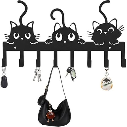 Väggmonterad Nyckelhållare med 8 Krokar – För Hall, Entré, Sovrum & Kök, 25,9 x 12 cm