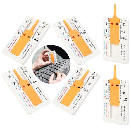 6 stk. Dækdæbdybdemåler, 0-20 mm Dækmønsterdybdemåler, Plast