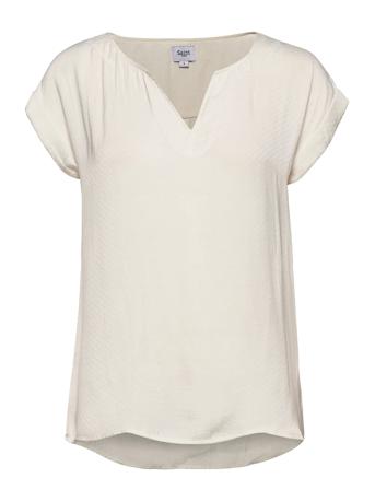 P1326, Brianasz Ss Top Blouses Short-sleeved Creme Saint Tropez