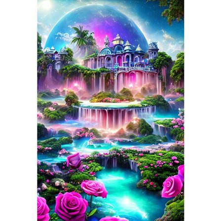 30x40cm 5D DIY Diamantmaleri Fuld, Maison de Rêve#N, DIY Diamant