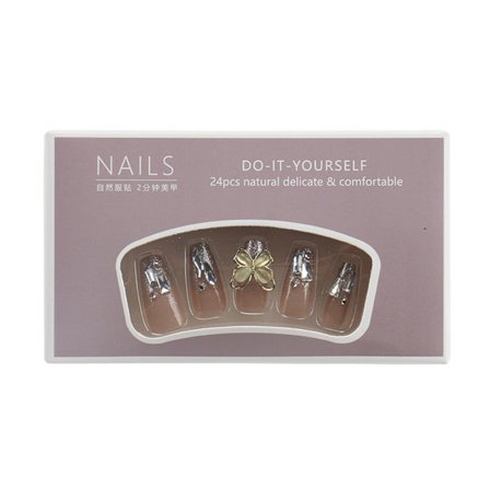 Glänsande gyllene konstgjorda naglar Bekväma att bära naglar