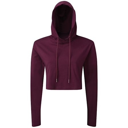 TriDri Dam/Dam Cropped Långärmad T-shirt S Mulberry Röd