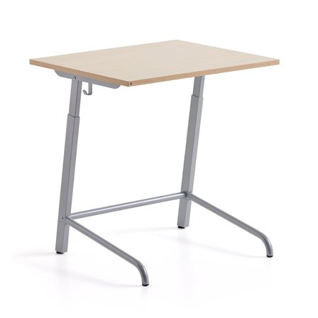 School desk AXIOM, high pressure laminate, silver/birch