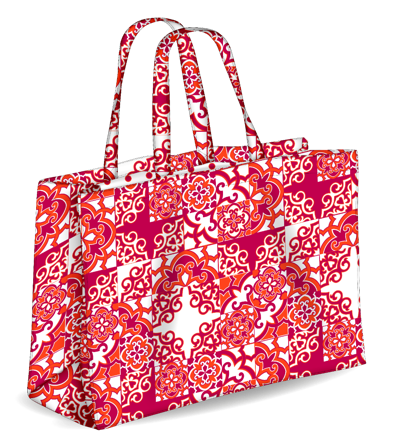 Colors Tote Borsa Mare Reversibile Colore Rosso