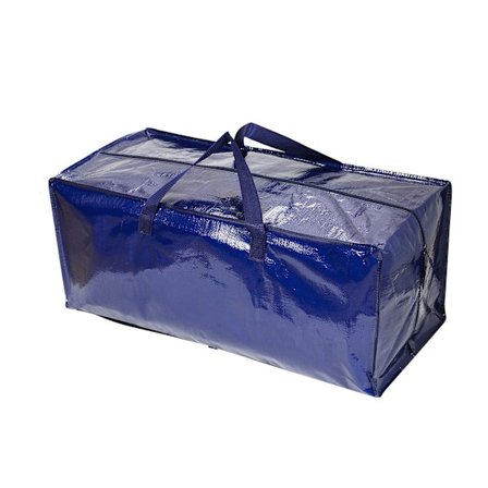 Ekstra store flytteposer med rygsækstropper, stærke håndtag og lynlåse, kompatibel med Ikea Frakta håndvogn, (blå)