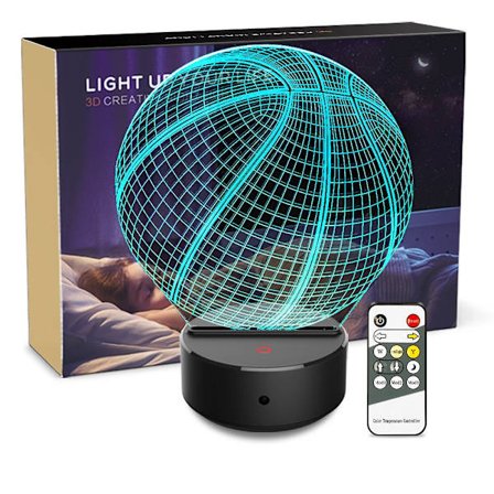 Nattlampa 3D Basketboll 3D Lampa Optisk Illusion Nattlampa