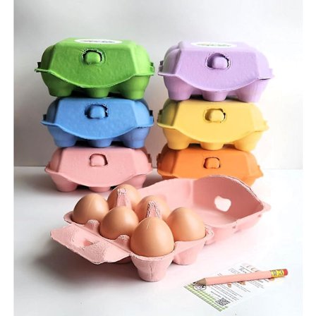 TUOREITA MUNIA PÄIVITTÄIN 18 kpl Värillisiä Uudelleenkäytettäviä Munakennoja Selluloosasta 6 Lokerolla Chic Cuma Grmez Lahja perheelle SWHY [db]