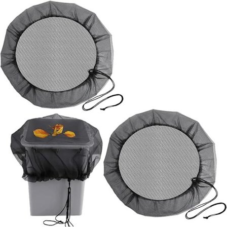 2-delt regntanknett 95 cm diameter regntønne deksel med snøring justerbart beskyttelsesnett beskyttelse mot blader mygg