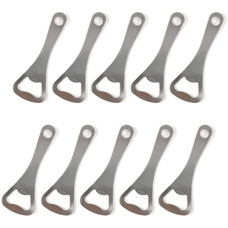 10 kappaletta ruostumattomasta teräksestä valmistettu pullonavaaja, kannettava litteä olutpullo