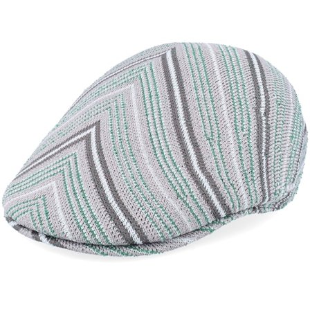Kangol - Grau flatcap Cap - Diagonal Stripes 507 Grey Flat Cap @ Hatstore
