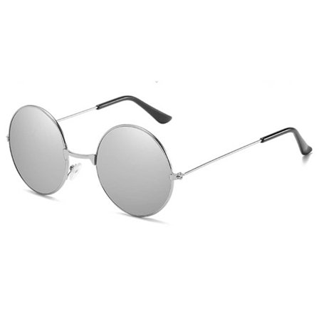 Runde solbriller sølvspejlglas