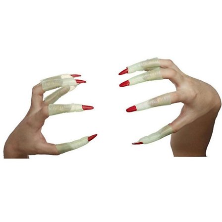 10 st Halloween Mars-häxor fingrar omslag glöd i mörkret läskiga läskiga häxor naglar falska finger klor häxa finger zombie spik skämt rekvisita för D