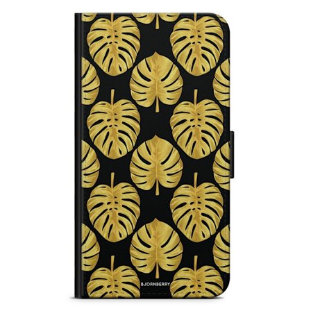 Bjornberry Plånboksfodral iPhone 12 - Guld Monstera