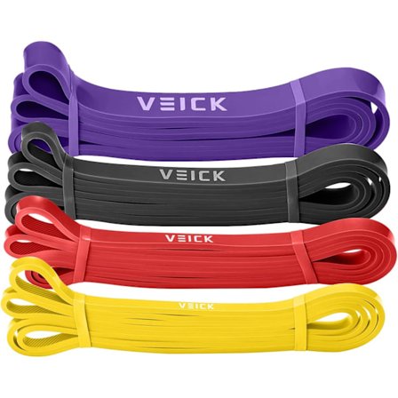 VEICK Ammattimainen vastuskuminauhasetti - 5-tasoinen treenikuminauha voimaharjoitteluun, kotikuntosalille, repeytymistä kestävä lateksi kahvoilla/