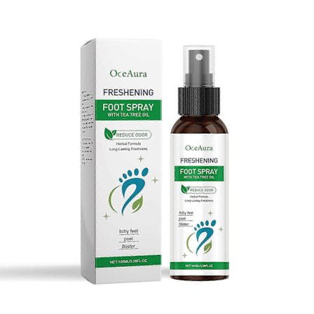 OceanAura fotfräscha spray skor och strumpor fräsch doft långvarig mild portabel fotvårdsspray