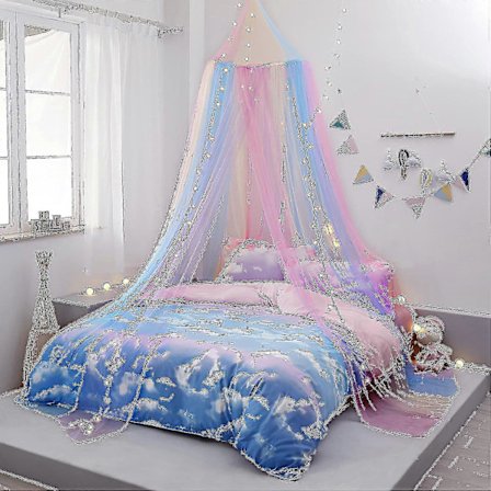 Sengehimmel med Lys Sengehimmel Gardiner til Piger Småbørn Sengehimmel til Piger tao_yux