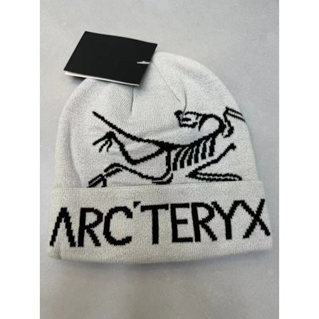 Strikket Arc'TERYX Vinter Varm Hue Strækbar Beanie Hat til Mænd og Kvinder Hvid
