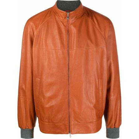 Brunello Cucinelli Leather Jakke Orange, Herre