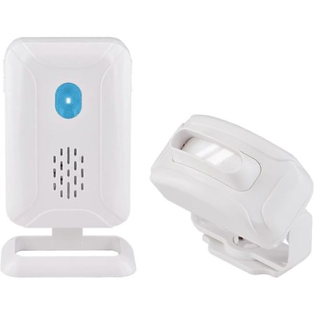 Trådløs PIR-dørklokke til udendørs brug med bevægelsesdetektor til hunde og katte, IP54 vandtæt, hvid, 1 stk