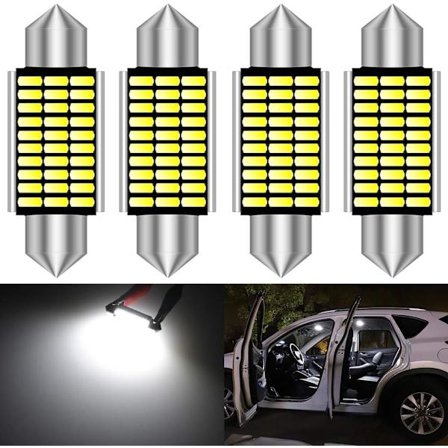 (4 st, Vit) 39mm Extremt Ljusa 6500K Vita LED-lampor Felfri