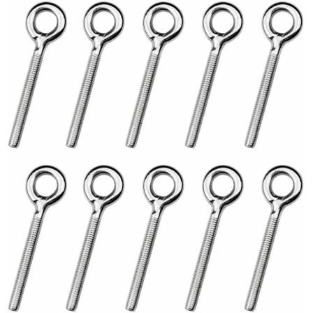 10-pack M4 ögleskruvringbultar svetsade ringskruvar öglebult