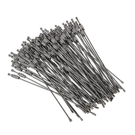 100 stk. rustfritt stål skrue låsing wire nøkkelring kabel nøkkelringer utendørs tilbehør