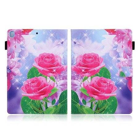 iPad 10.2 (2020) / Air (2019) mønster læder etui - rød blomst