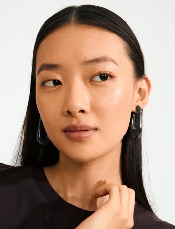 Pilgrim Elijah Earrings Black - Black - ONE SIZE