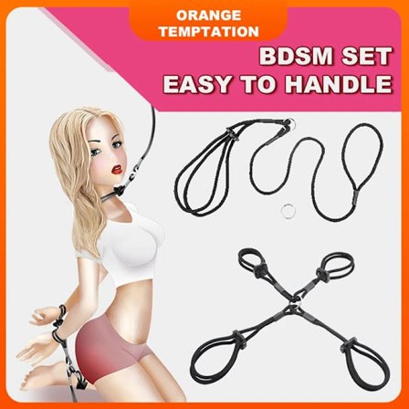 SM Sexleketøy for kvinner BDSM Bondage Restraints Håndjern Sex Krage Shibari Tau Stropper 18+ Voksenverktøy for Par Enkel å Bruke
