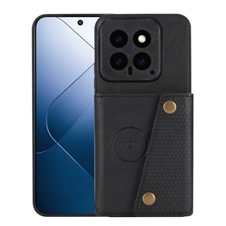 Xiaomi 14 Skal Läder Med Kortfack Och Magnet Svart