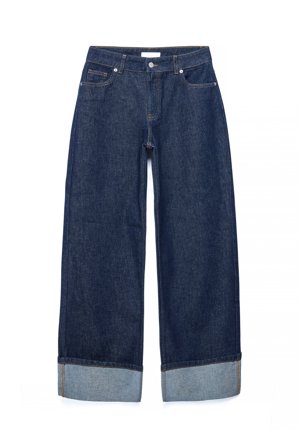 Naomi Anwer x NA-KD Jean ample à revers - Jeans taille moyenne - Bleu - EU 40