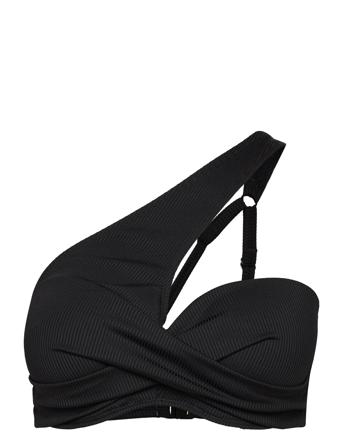 Nero Rib Shoulder Pb Push Swimwear Bikinis Bikini Tops Bandeau Bikinitops Svart Hunkemöller*Betinget Tilbud