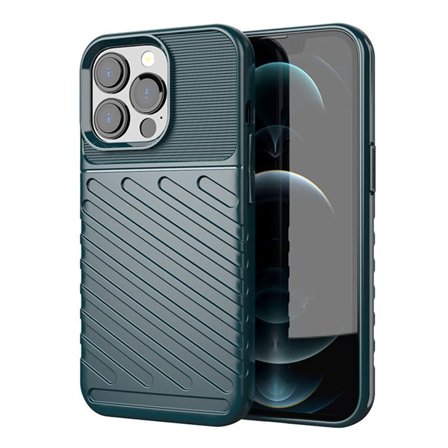 Thunder Case fleksibelt, robust TPU-deksel for iPhone 13 Pro grønn