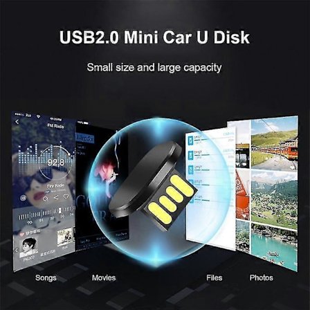 Sisäänrakennettu musiikki, Mini lyhyt auto U levy Pendrive USB-muistitikku USB2.0 lyhyt UDP Udisk