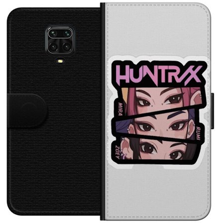 Yhteensopiva Lompakkokotelo Xiaomi Redmi Note 9 Pro K-pop-inspiroitunut futuristinen tyttöryhmä neonvaloissa ja kosminen sci-fi-kohtaus