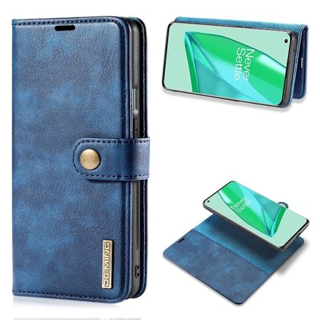 DG.MING OnePlus 9 Pro 2-in-1 lompakkokotelo - Sininen