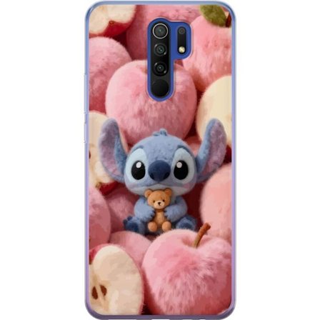 Kompatibelt Mobildeksel til Xiaomi Redmi 9 Stitch blant rosa fluffy epler med teddy og søt kawaii-estetikk