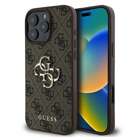 Guess 4G Big Logo iPhone 16 Pro Max-etui - Brun